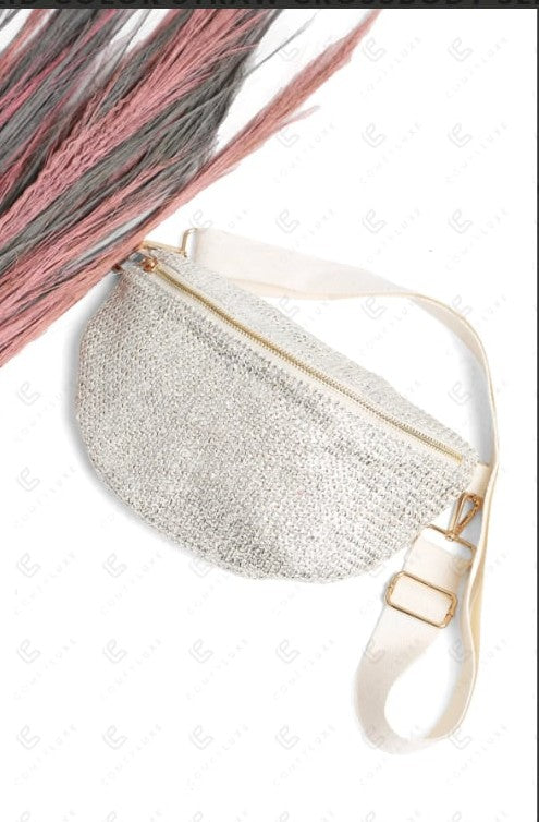 Metallic Silver Crossbody Bag
