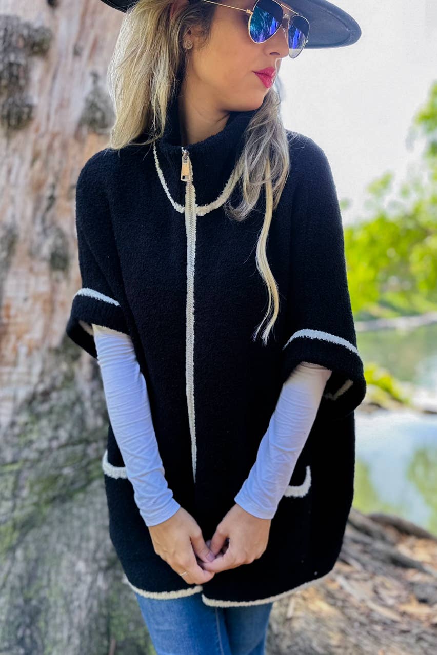 Zip-Up Knit Pocket Cardigan