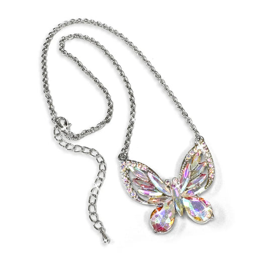 Jacqueline Kent Jeweled Silver Butterfly Necklace