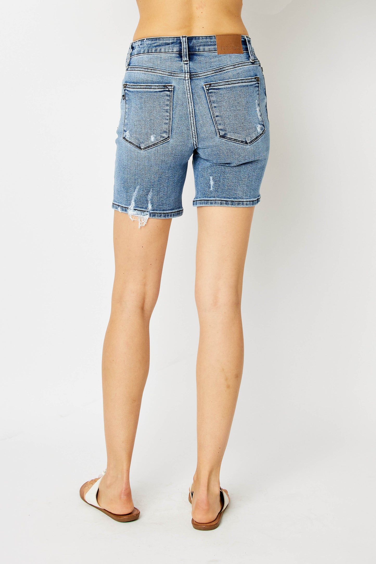 Judy Blue High Waist Destroyed Bermuda Shorts