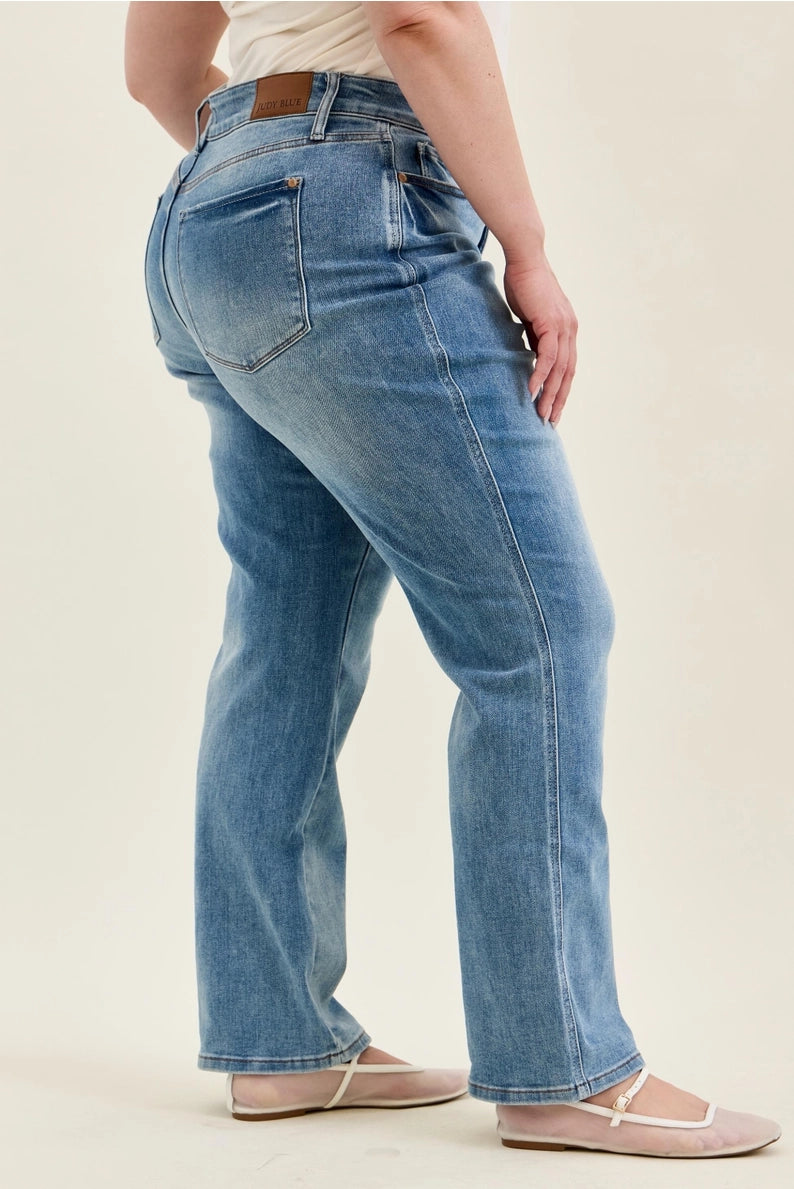 Judy Blue Contrast Wash Straight Denim