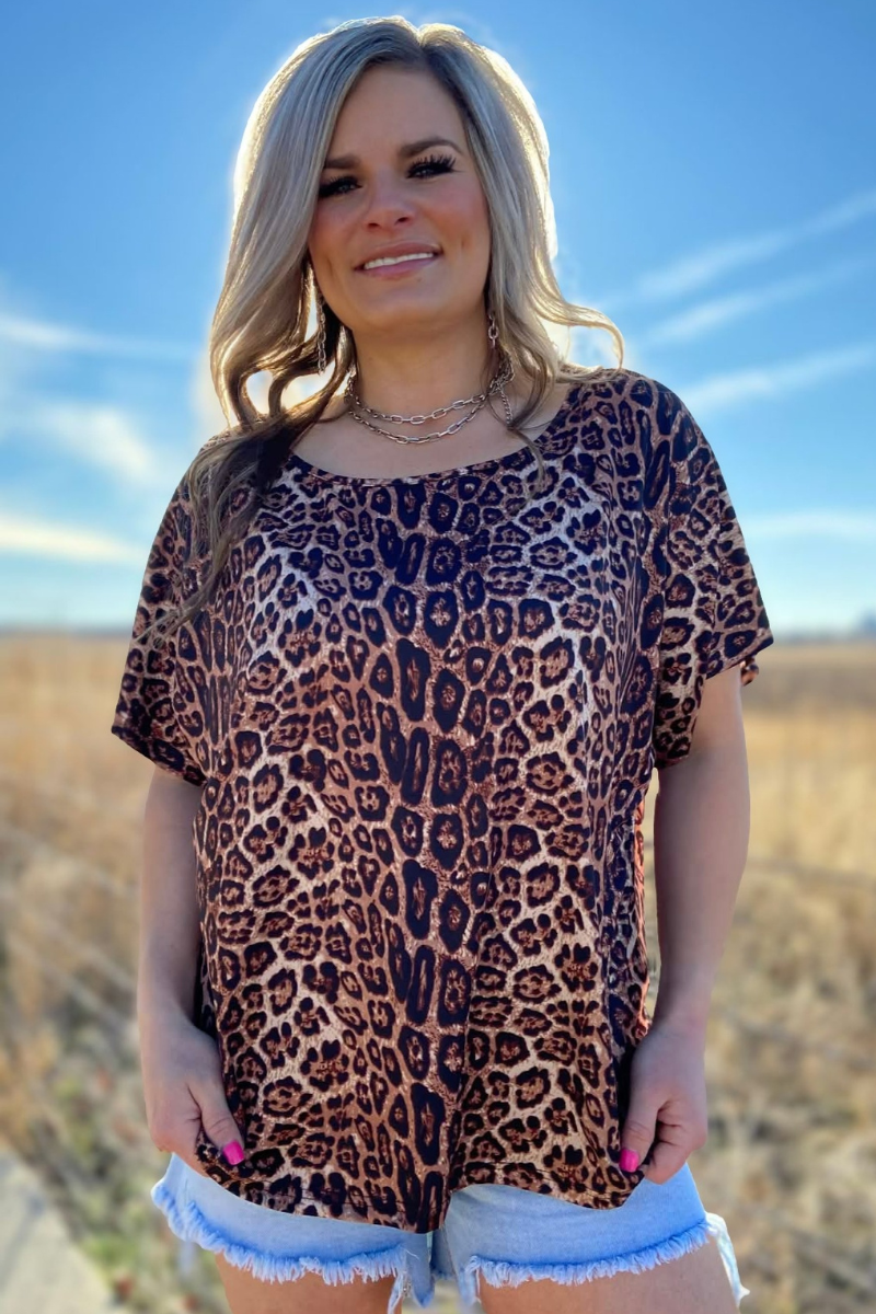 Oversized Cheetah Top