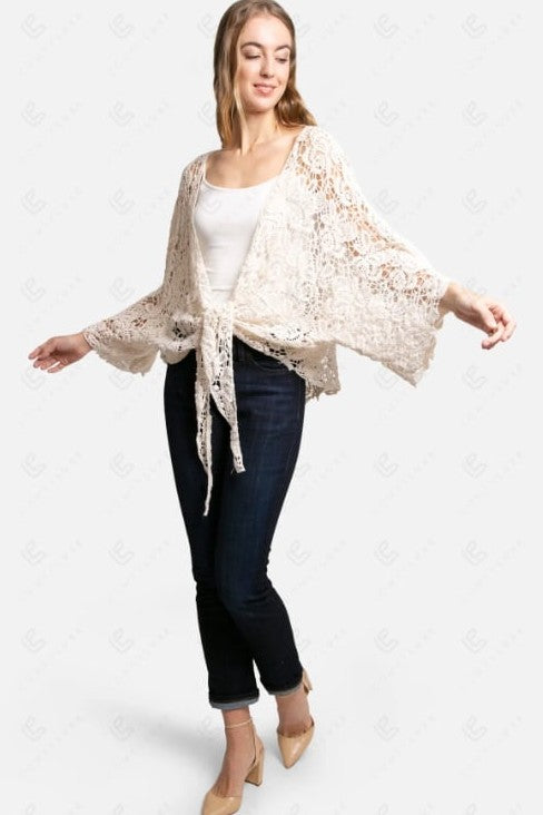 Crochet Tie Front Cover Up