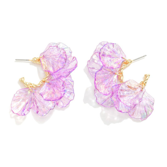 Lavender Leaf Mini Hoop Earrings