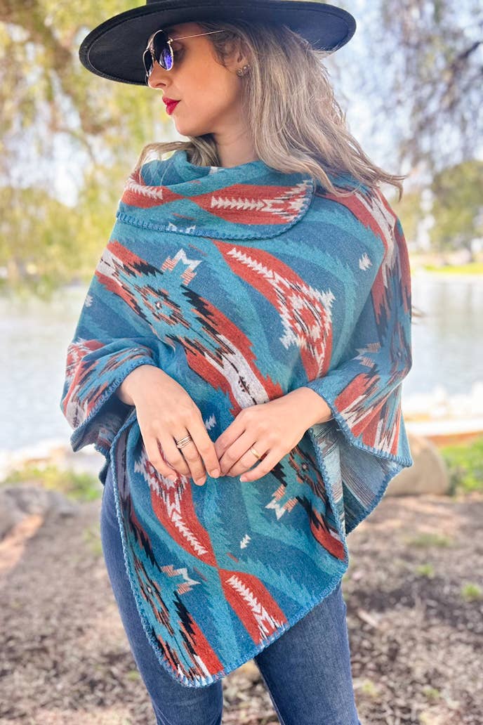 Aztec Cowl Poncho