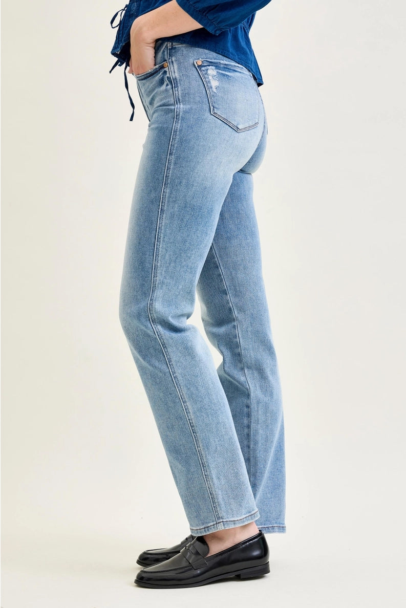 Judy Blue Contrast Wash Straight Denim