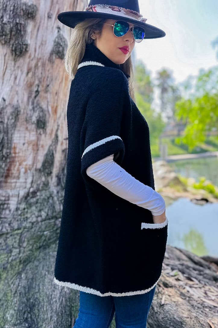 Zip-Up Knit Pocket Cardigan