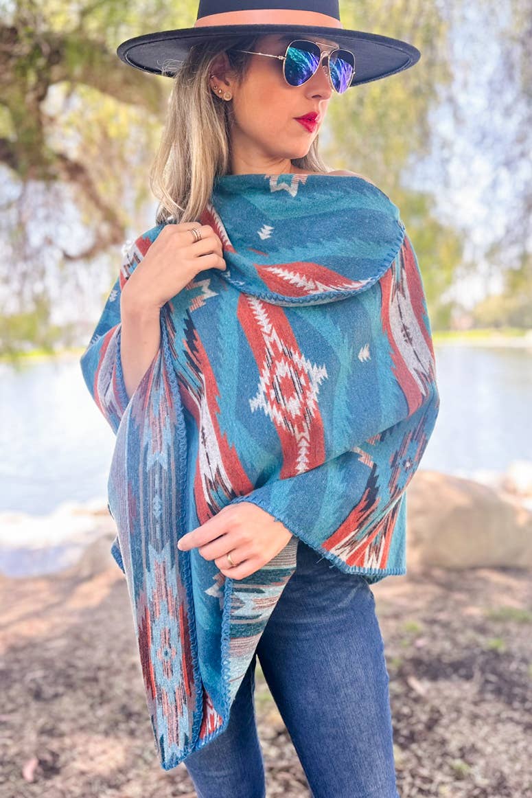 Aztec Cowl Poncho