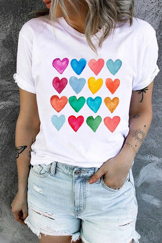 Colorful Hearts Graphic Tee