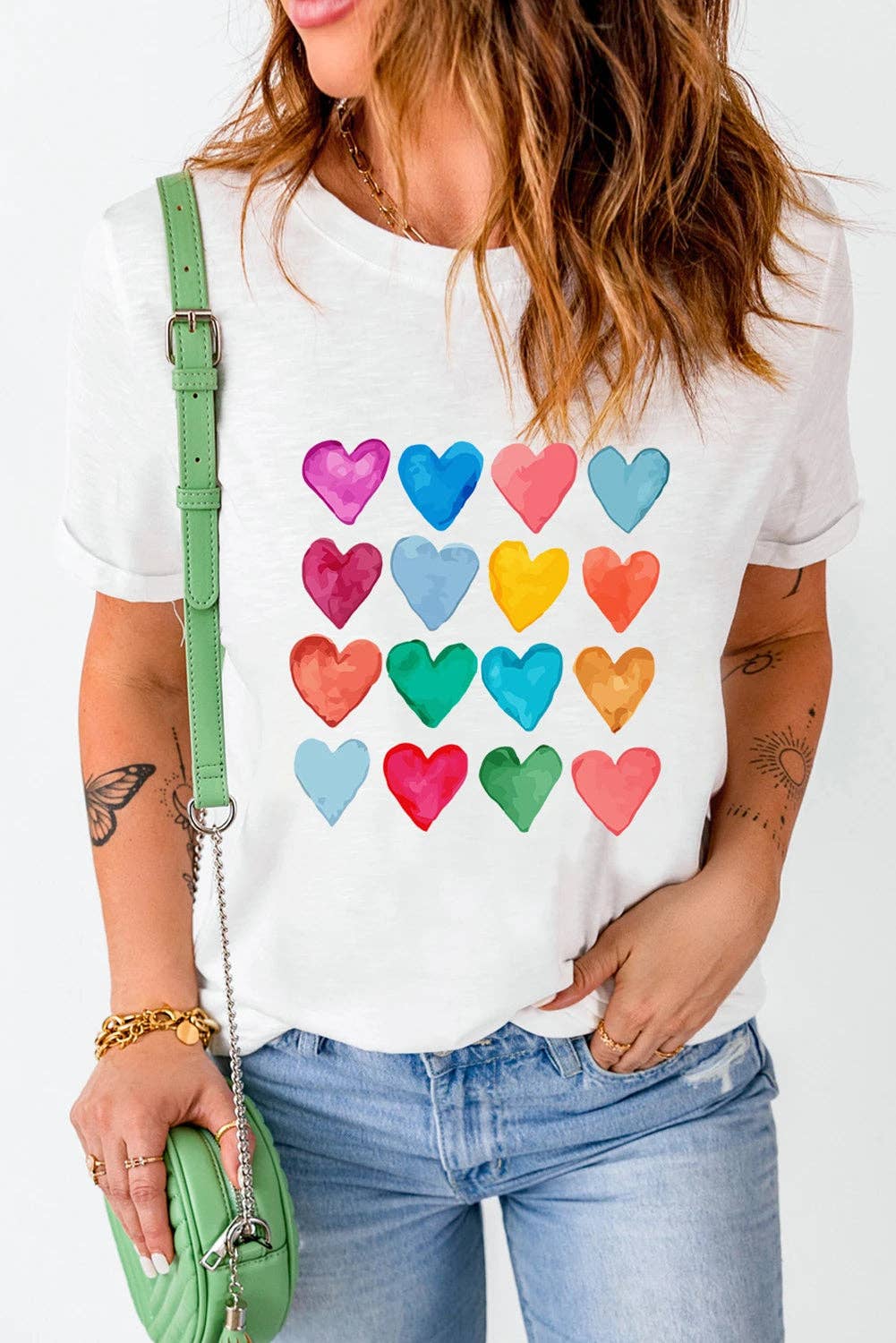 Colorful Hearts Graphic Tee