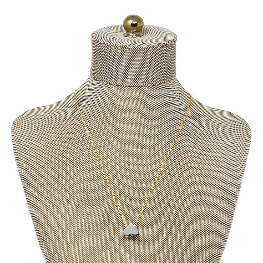 Upside Down Heart Necklace in Silver & Gold