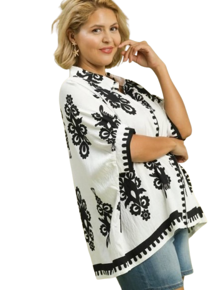 Abstract Print Woven Blouse