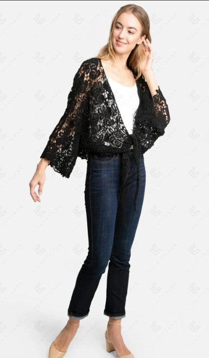 Crochet Tie Front Cover Up