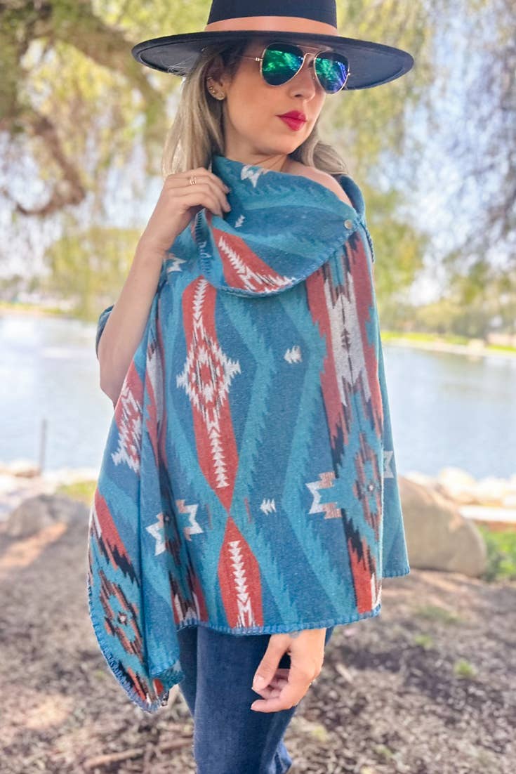 Aztec Cowl Poncho