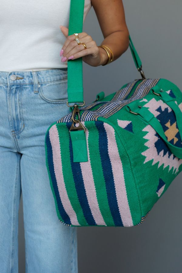 Green Aztech Duffle Bag
