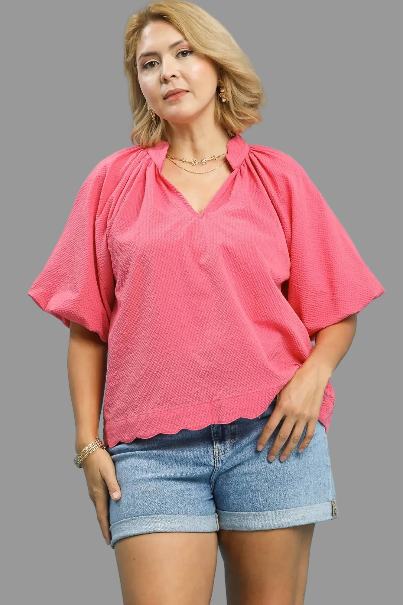 Peony Bubble Sleeve Top