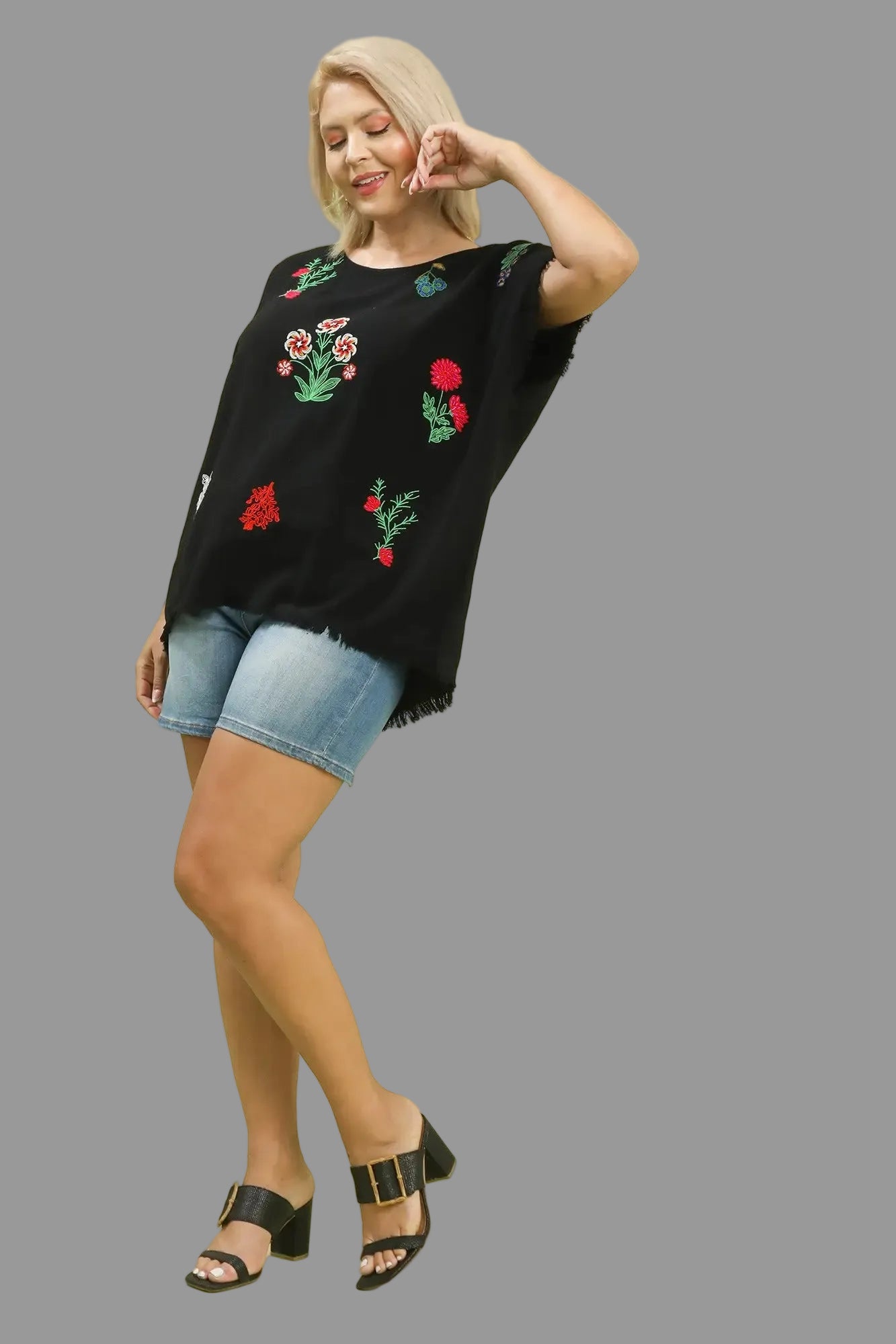 Linen Embroidered Top