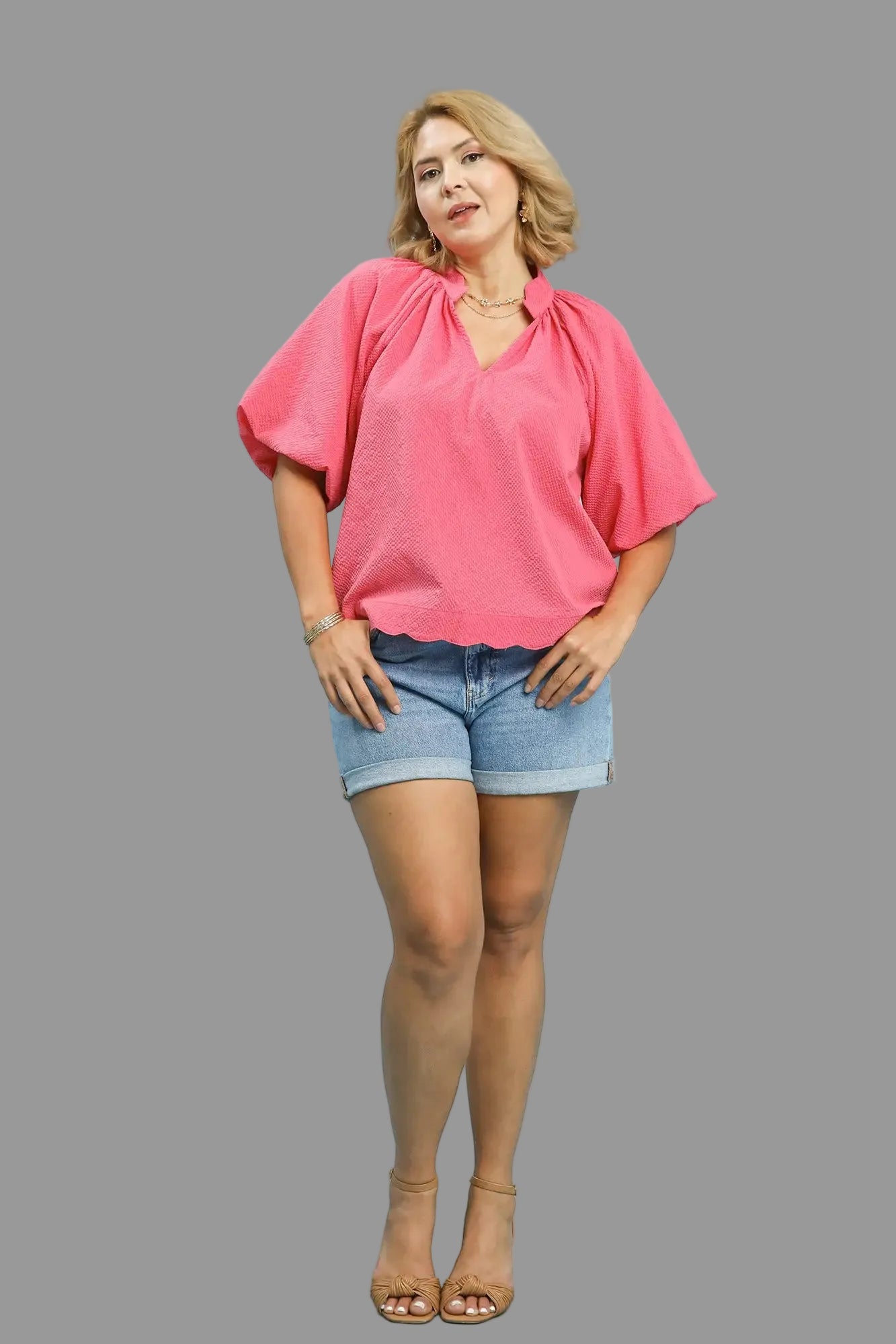 Peony Bubble Sleeve Top