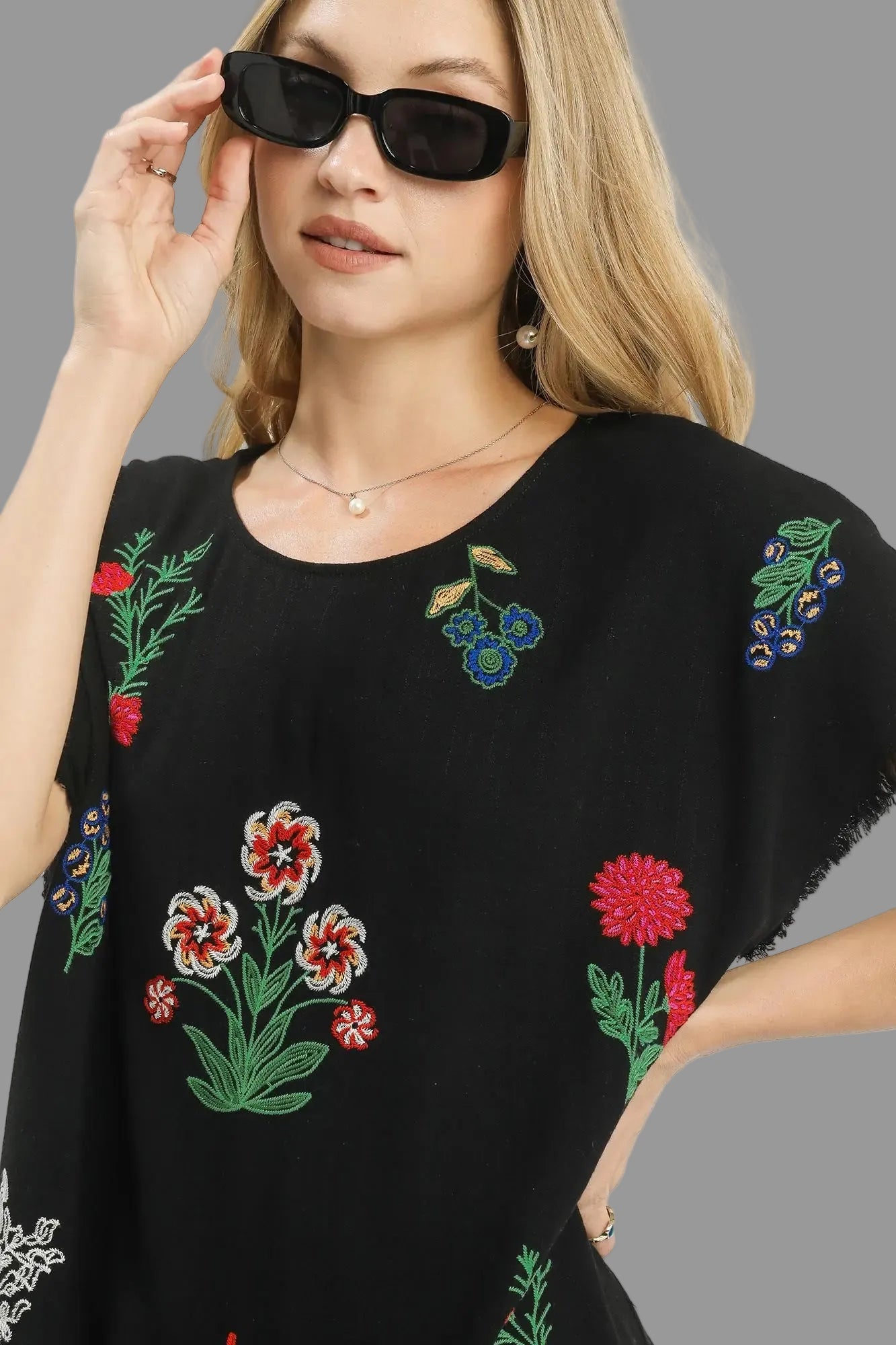 Linen Embroidered Top