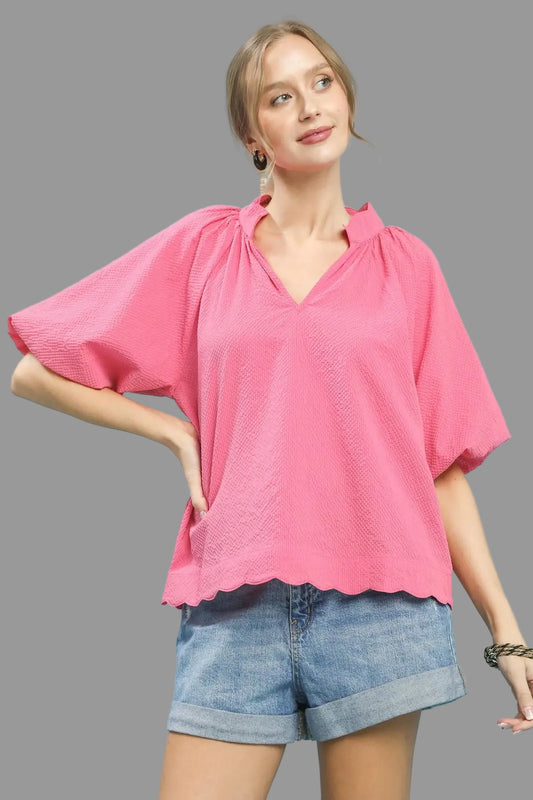 Peony Bubble Sleeve Top