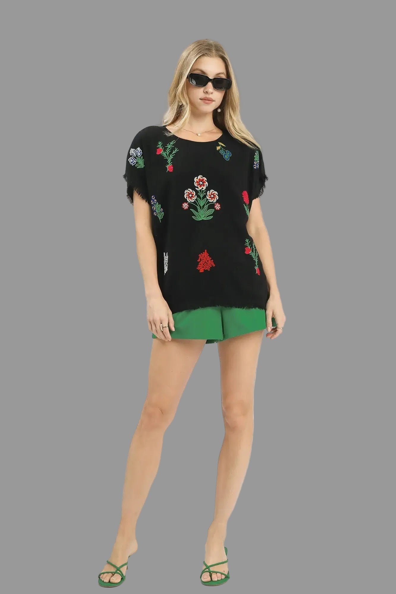 Linen Embroidered Top