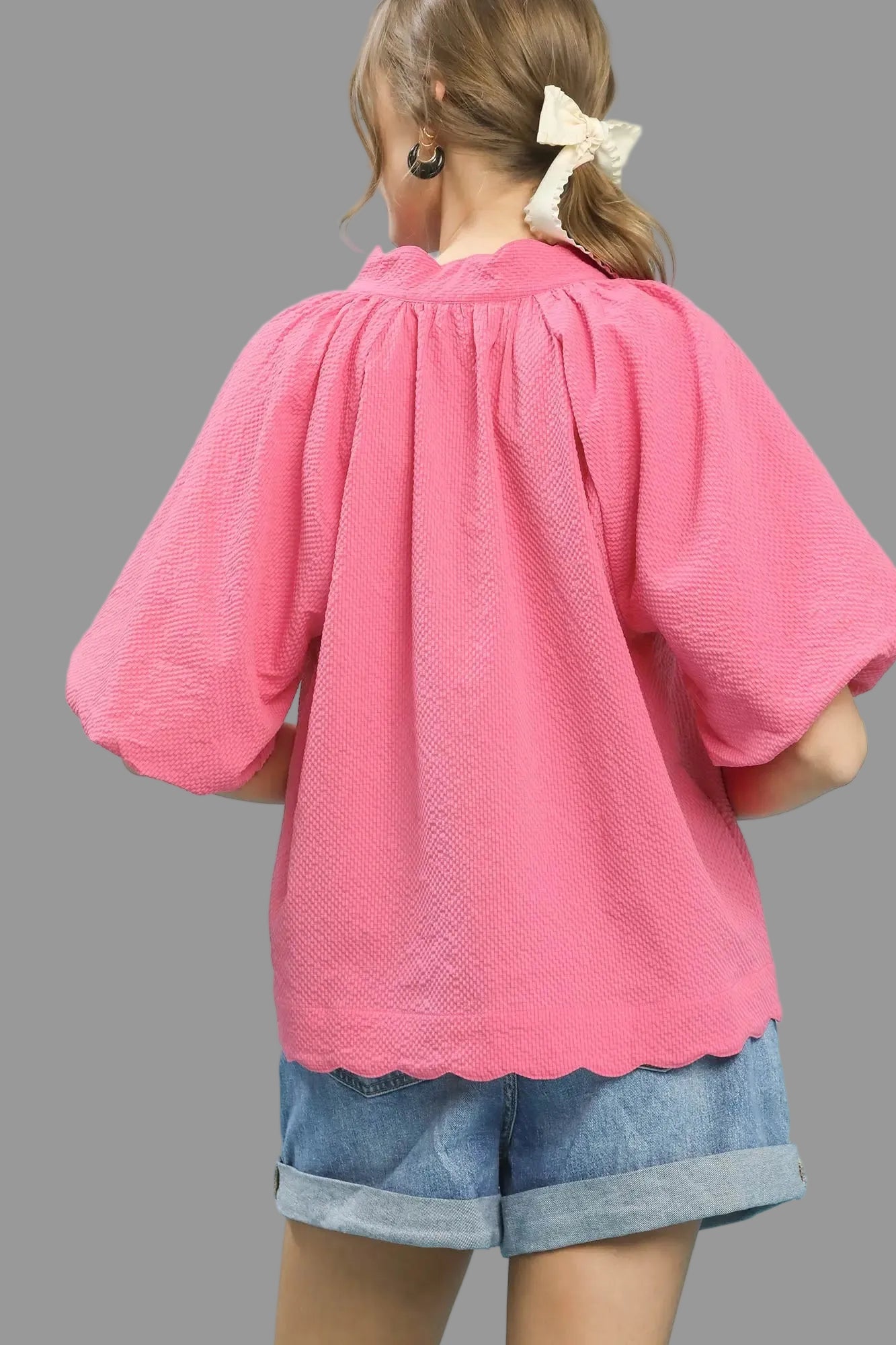 Peony Bubble Sleeve Top