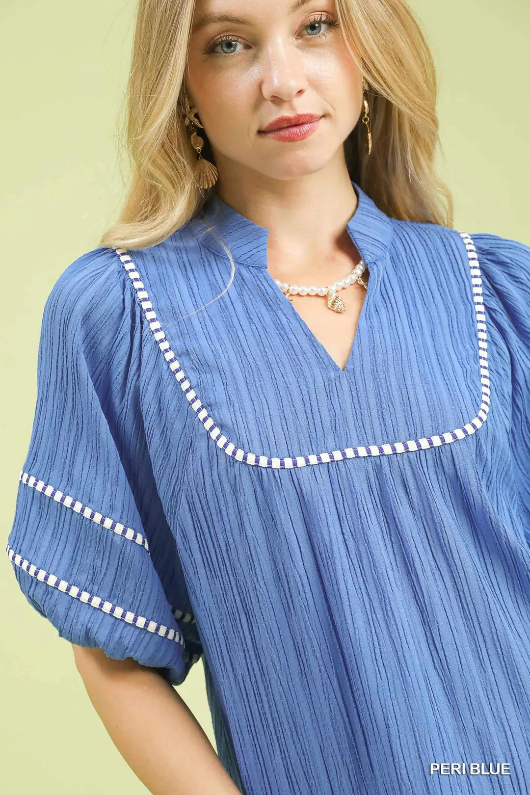 Textured Blue Top