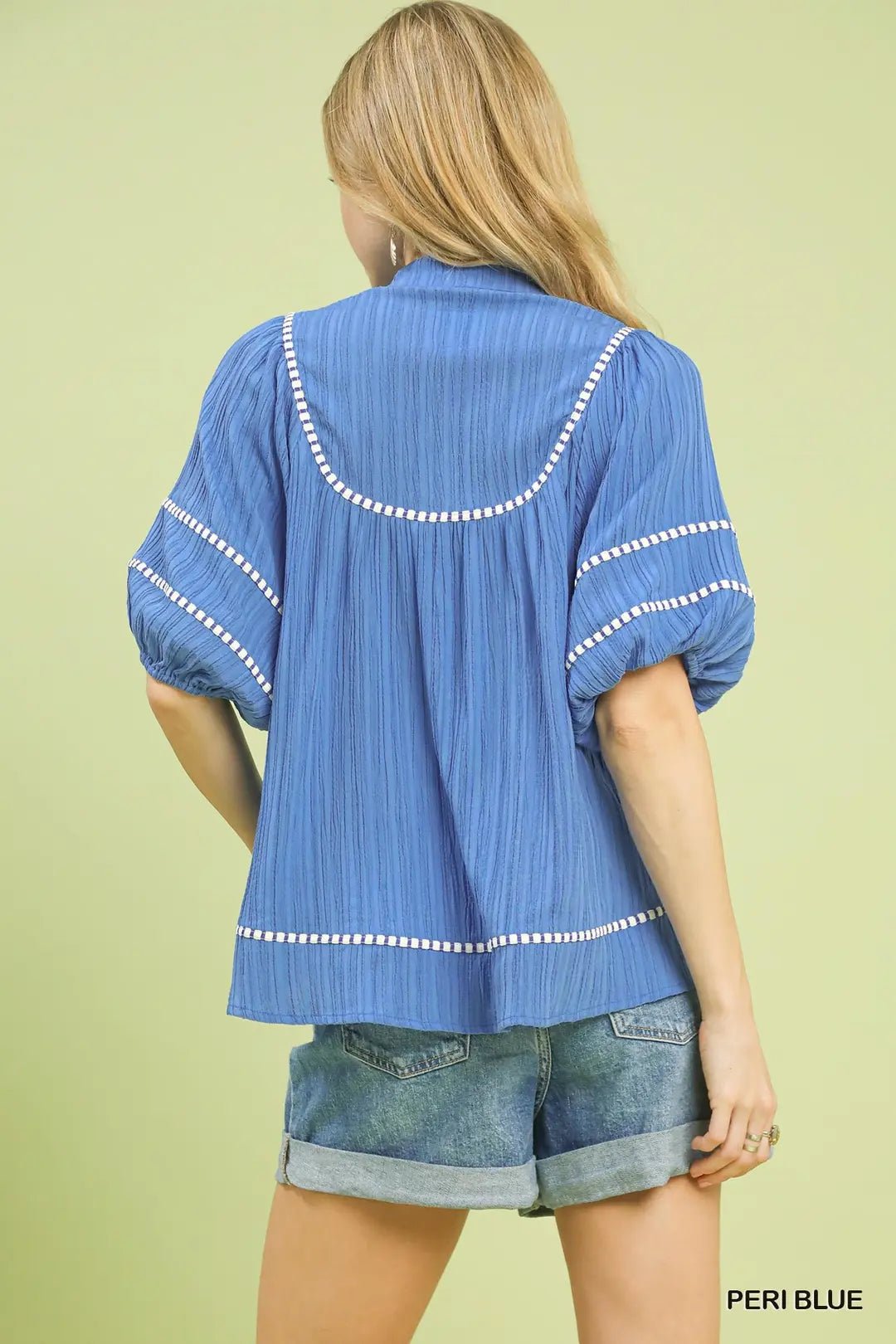 Textured Blue Top