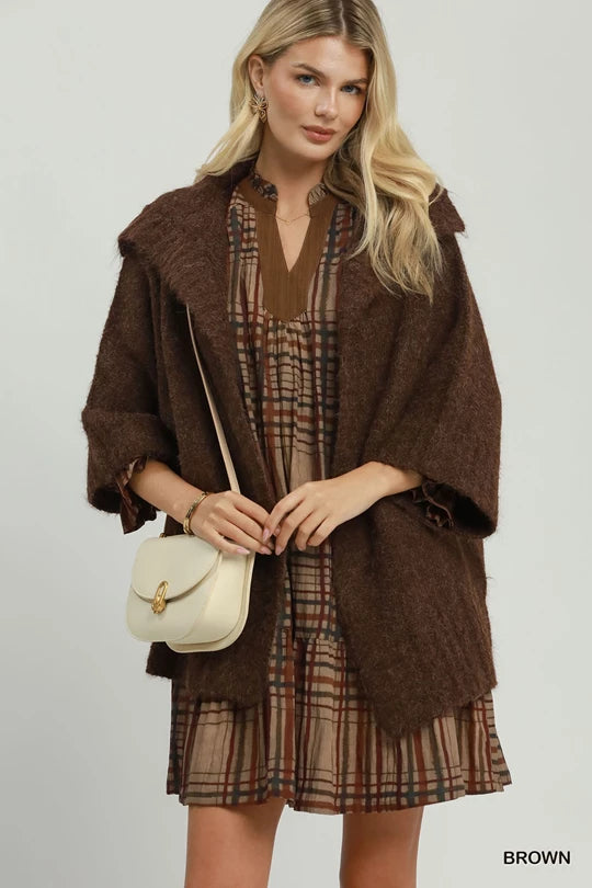 Oversized 3/4 Sleeve Cardigan
