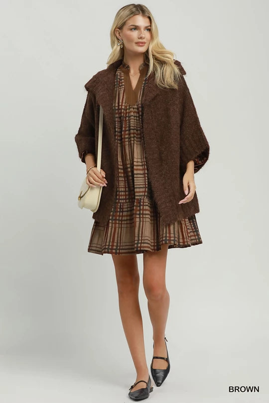 Oversized 3/4 Sleeve Cardigan
