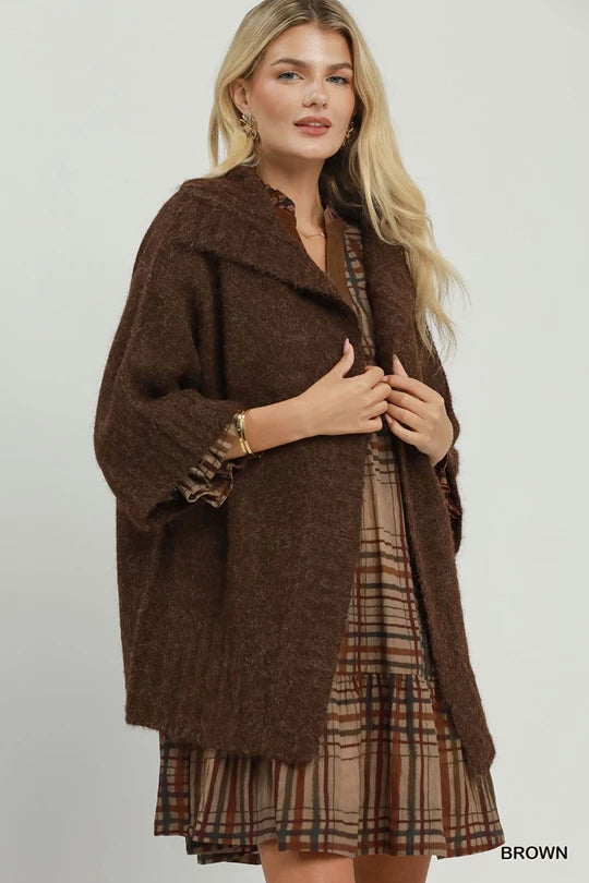 Oversized 3/4 Sleeve Cardigan
