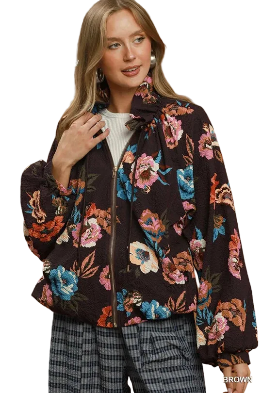 Brown Floral Jacket