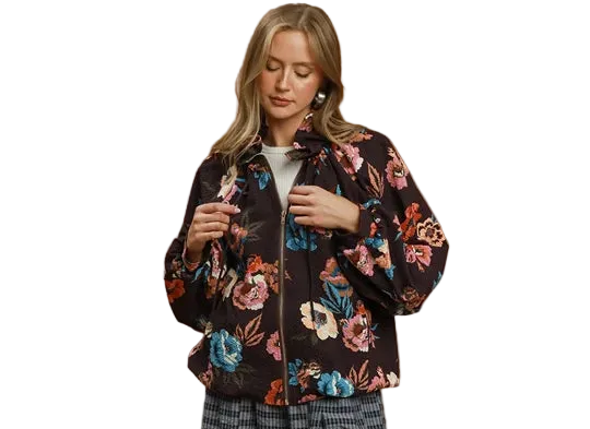 Brown Floral Jacket