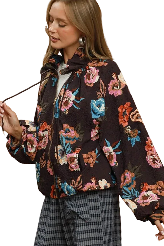 Brown Floral Jacket