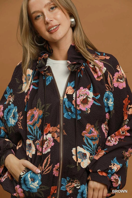 Brown Floral Jacket