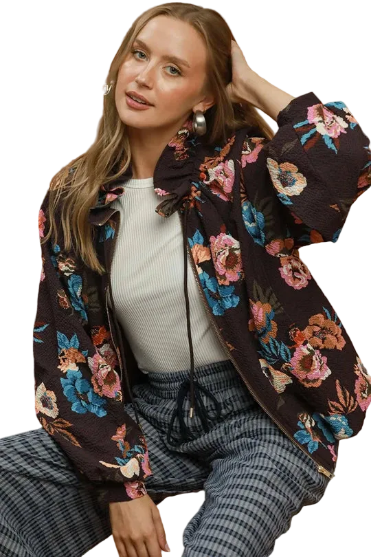 Brown Floral Jacket