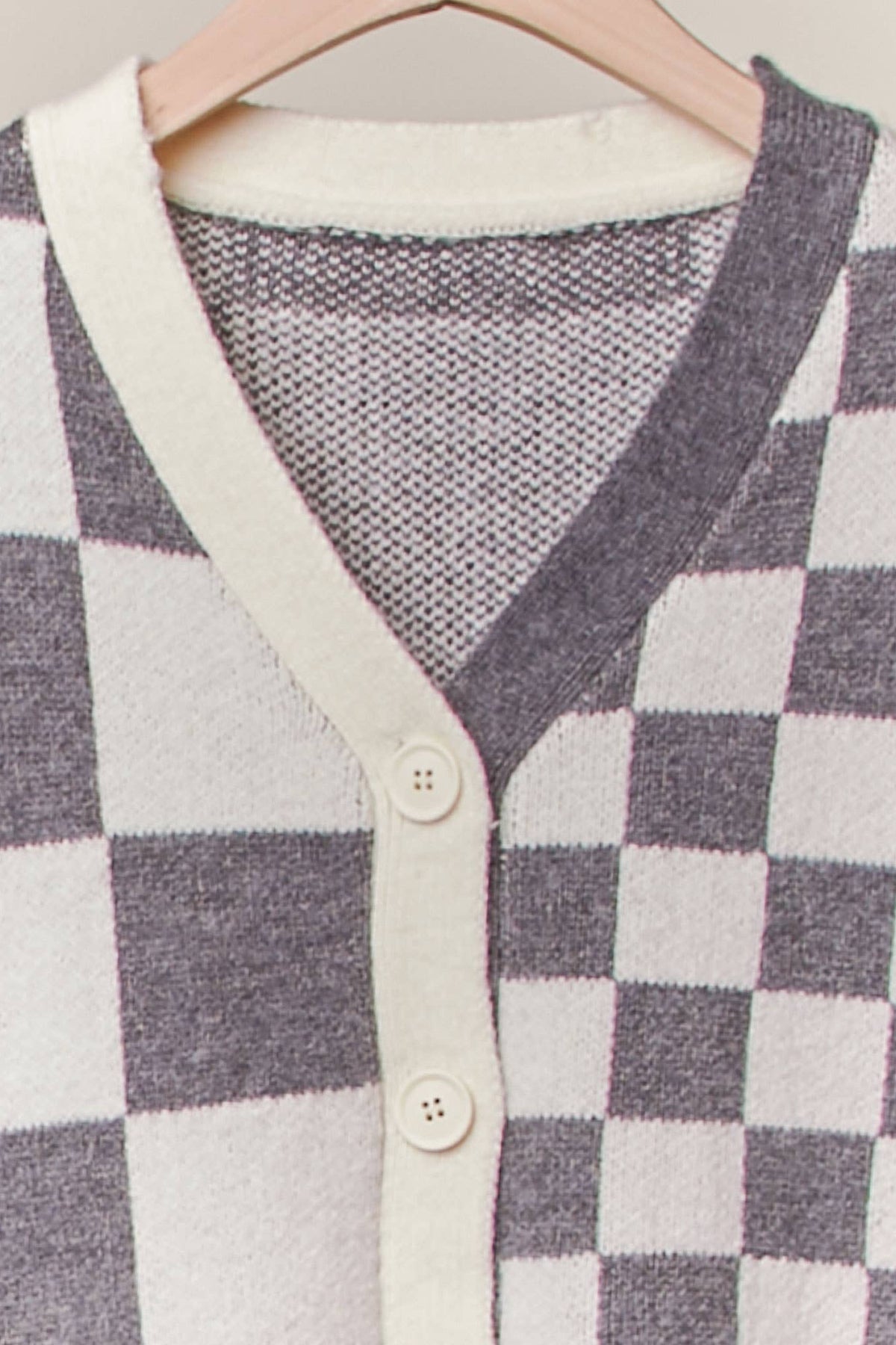 Checker Plaid Cardigan