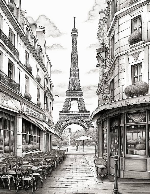 Paris Coloring Sheets