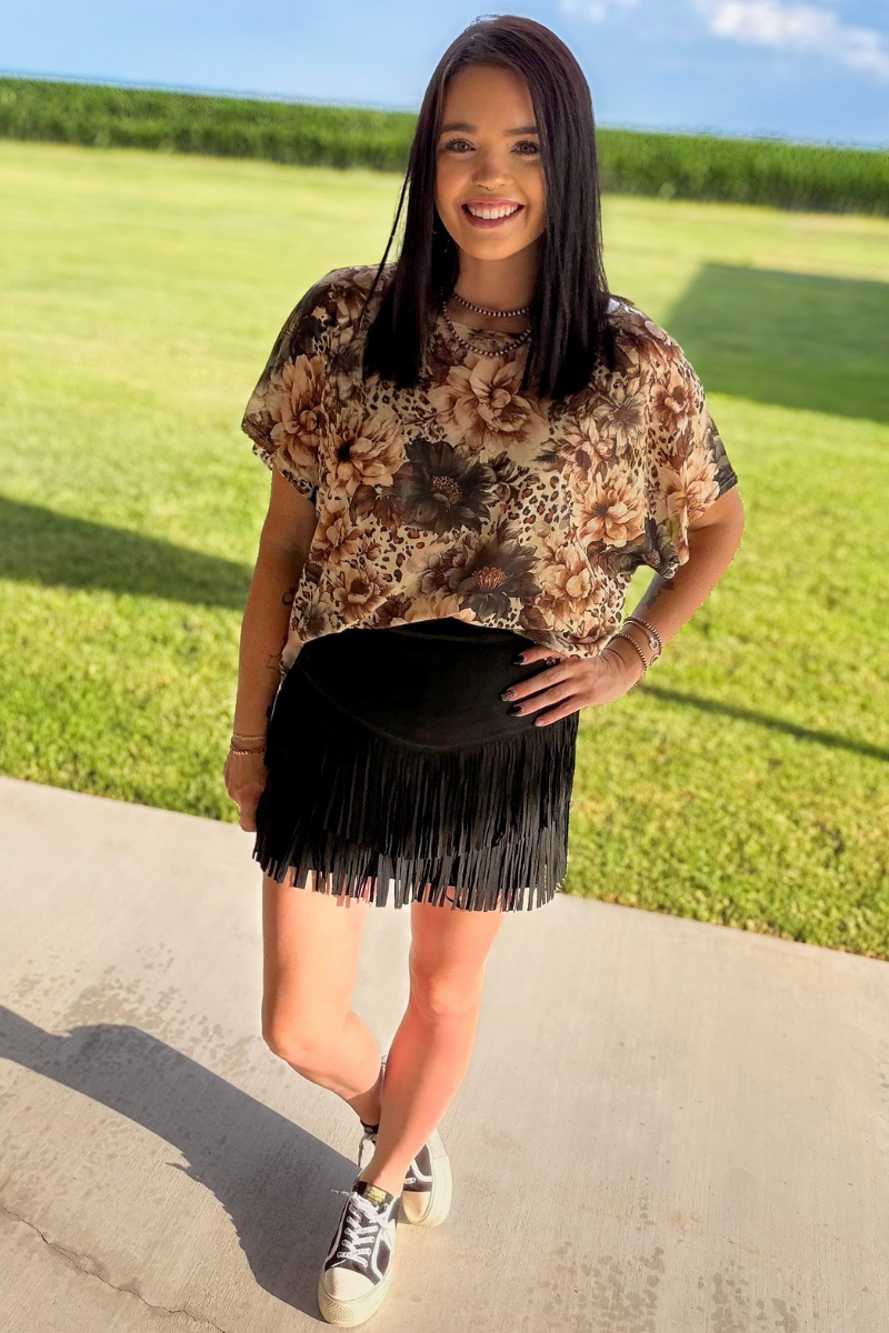 Bloom in Leopard Mesh Top