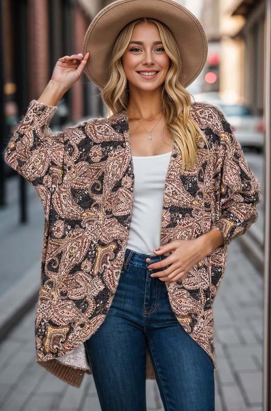 Paisley Cocoon Cardigan