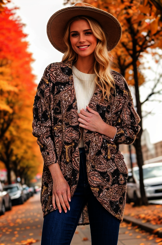 Paisley Cocoon Cardigan