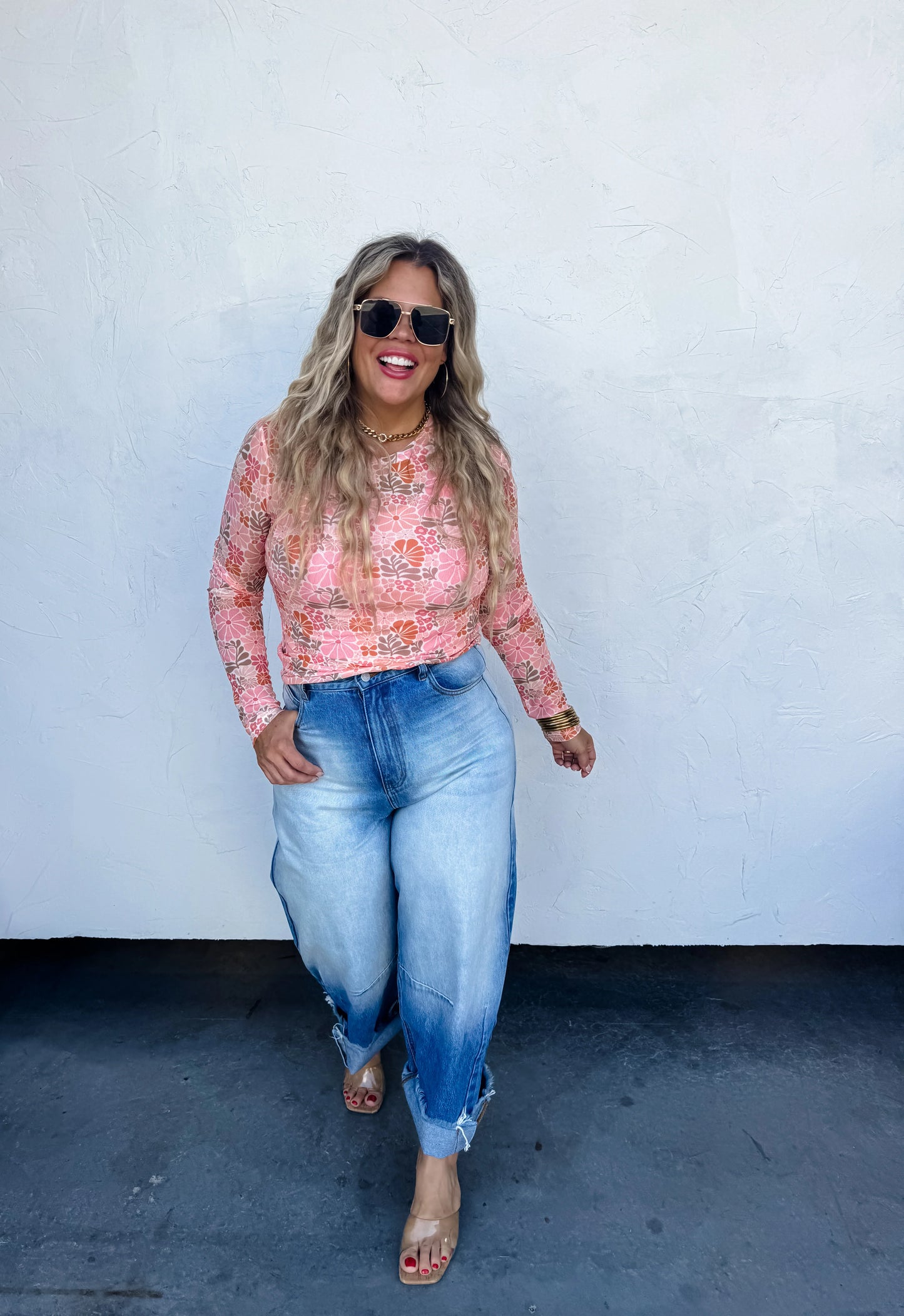 Floral Sheer Mesh Top