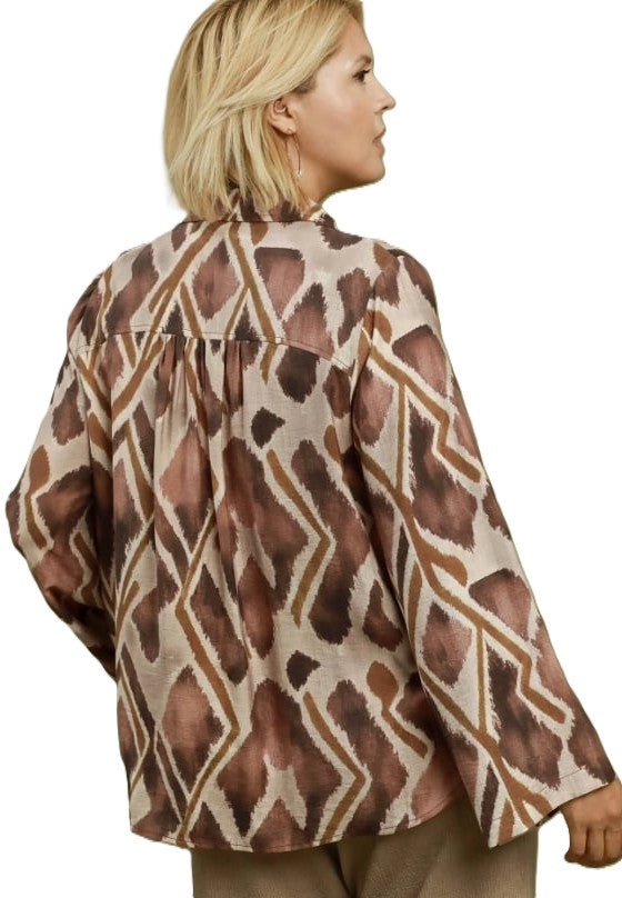 Ikat Print Blouse