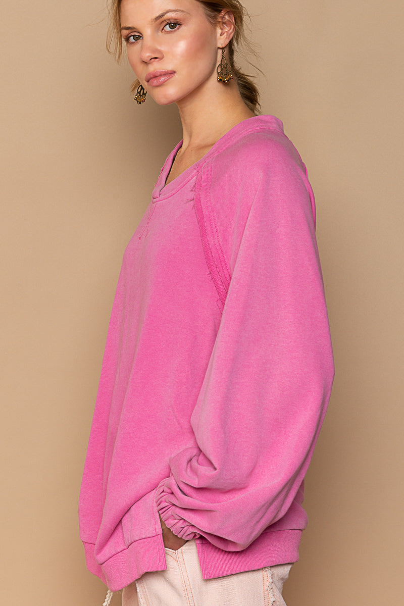 Cross Back Sweatshirt Pink