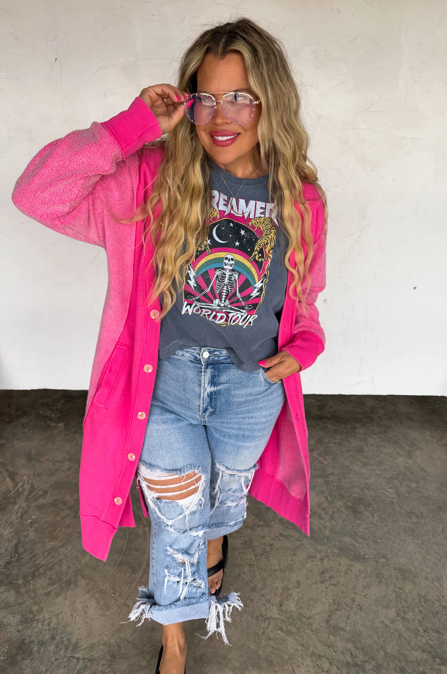 Sweatshirt Cardigan Duster