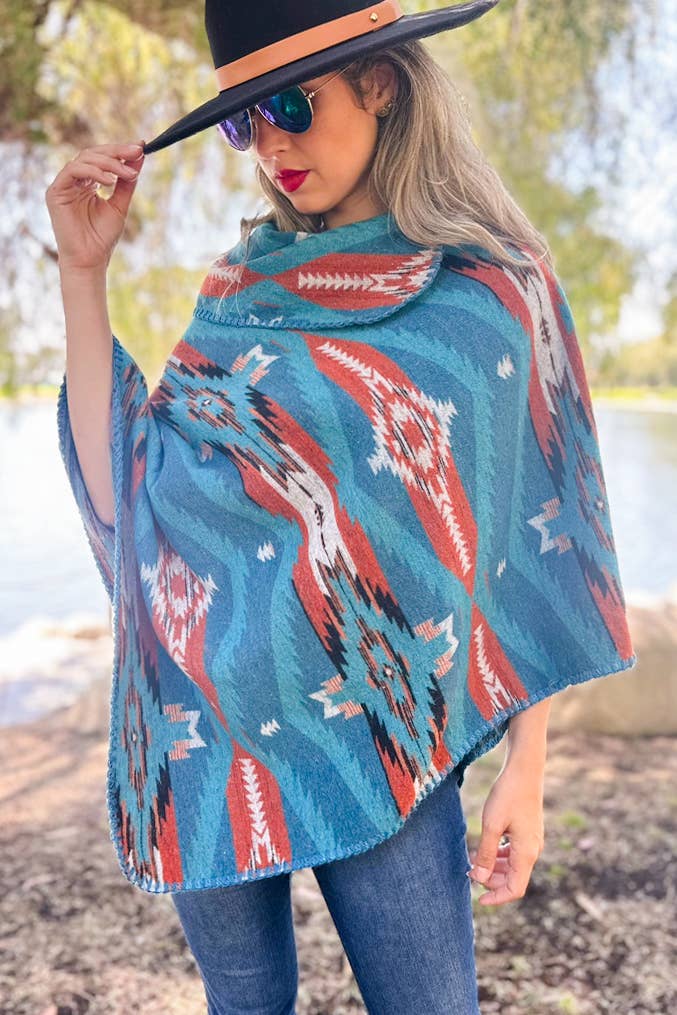 Aztec Cowl Poncho