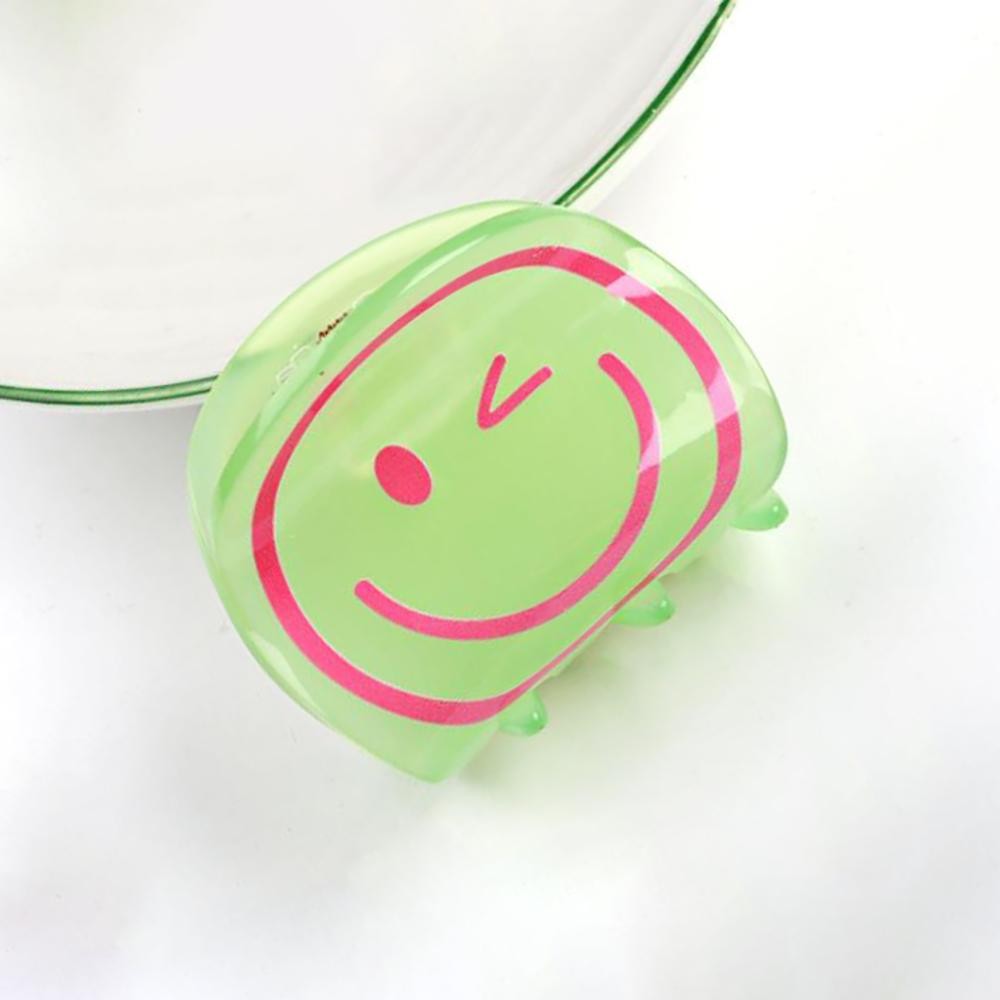 Emoji Wink Face Claw Clip Green