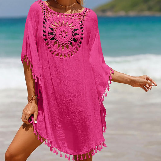 Sunburst Poncho in Pink