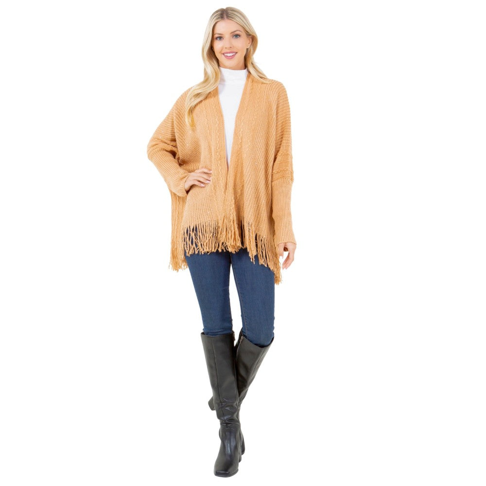 Golden Camel Fringe Cardigan