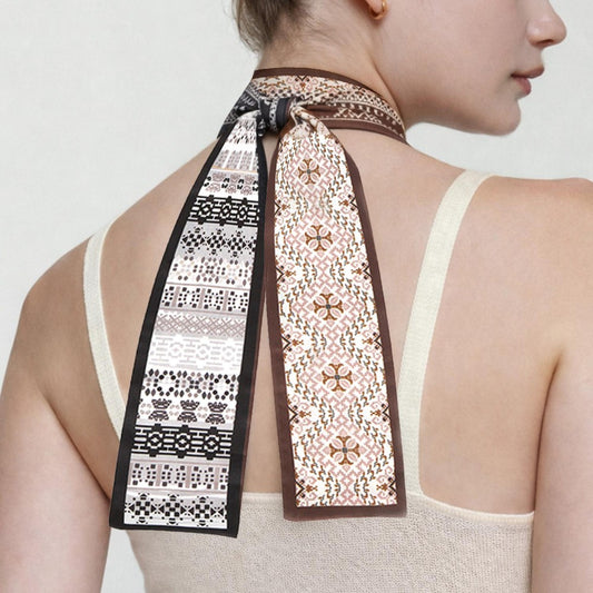 Brown Skinny Scarf Extra Long